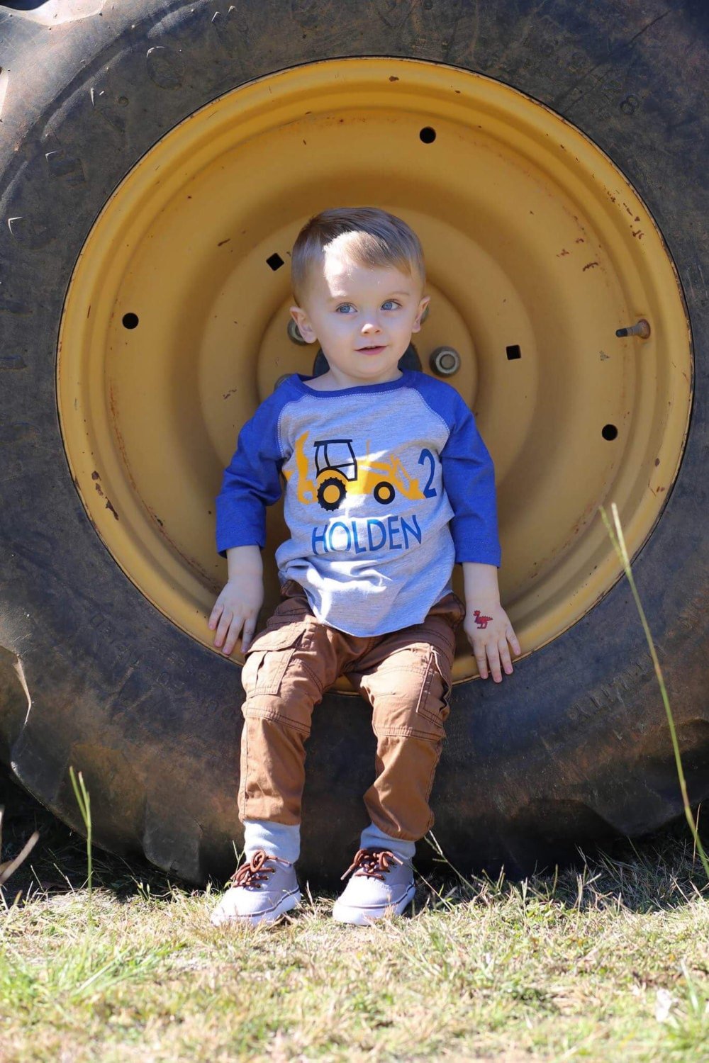 2nd Birthday Backhoe shirt - Purple Elephant MS