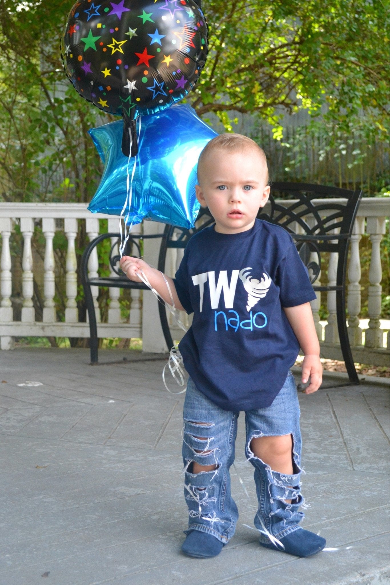 2nd birthday tornado shirt - Purple Elephant MS