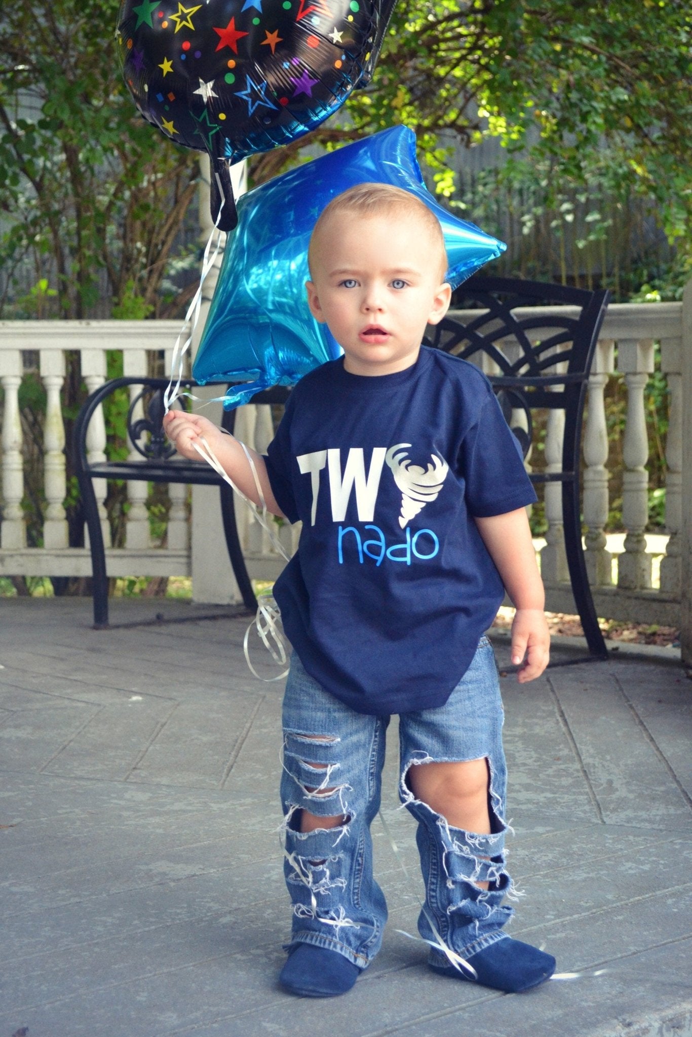 2nd birthday tornado shirt - Purple Elephant MS