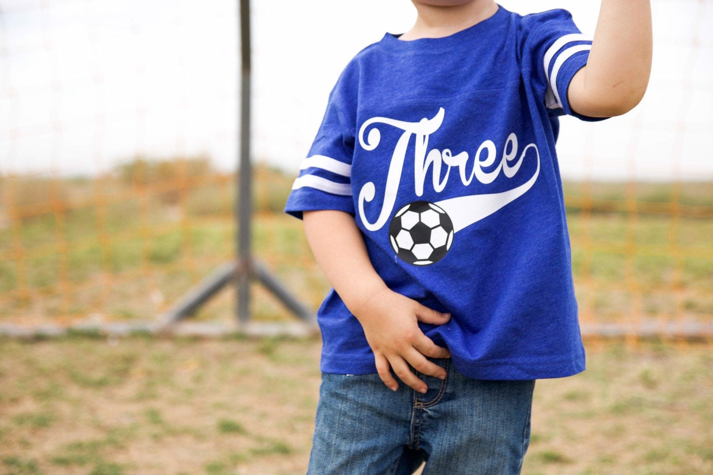 3rd Birthday Soccer shirt - Purple Elephant MS