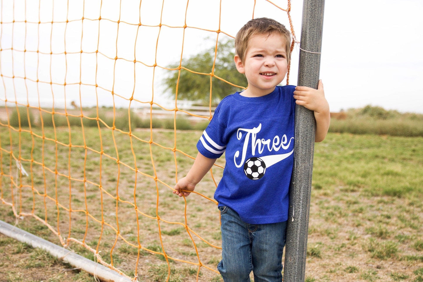 3rd Birthday Soccer shirt - Purple Elephant MS