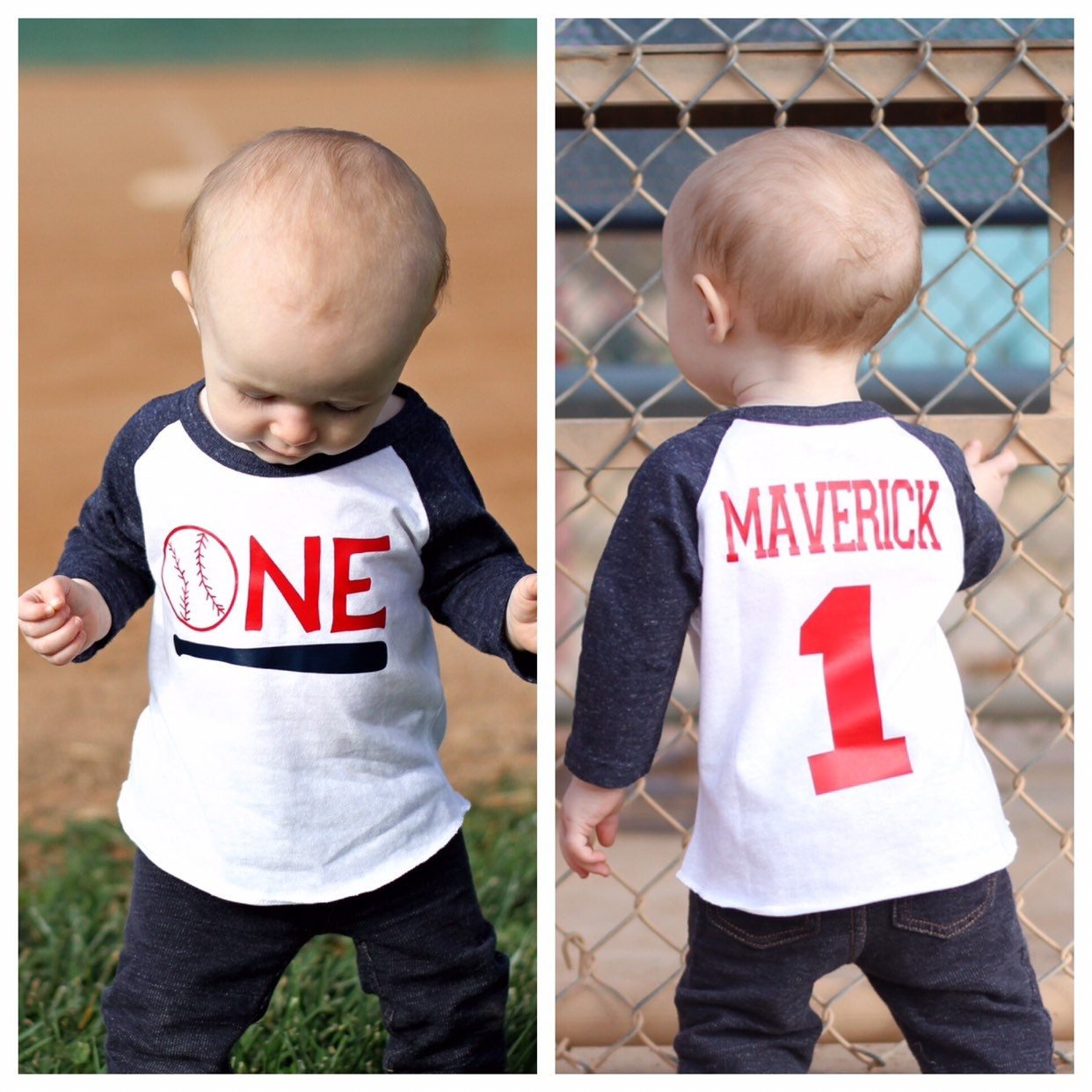 Boys Baseball 1st Birthday shirt - Purple Elephant MS