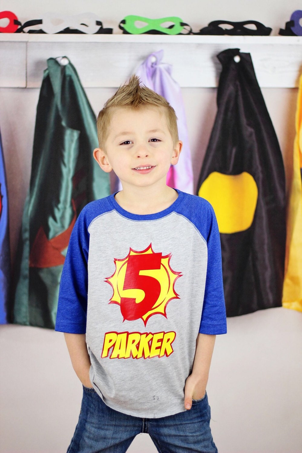 5th Birthday Superhero Birthday shirt