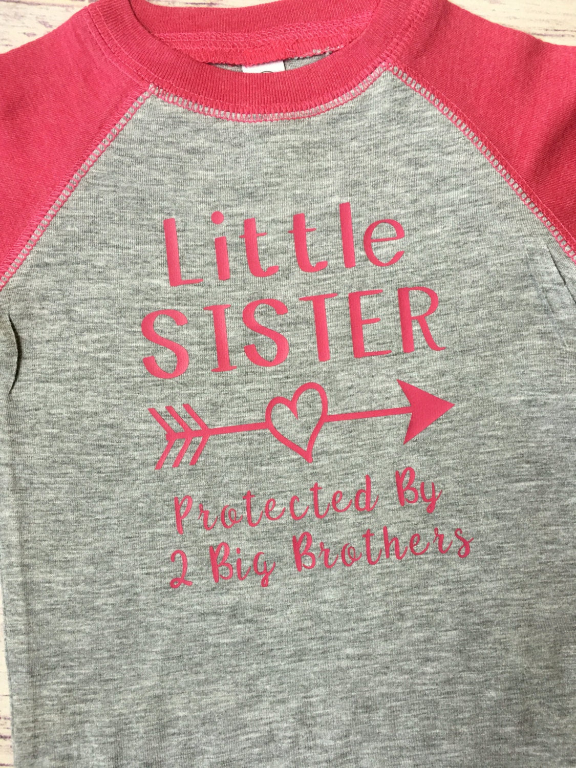 Little sister shirt, Protected by big brothers shirt, little sister to big brothers, little sister
