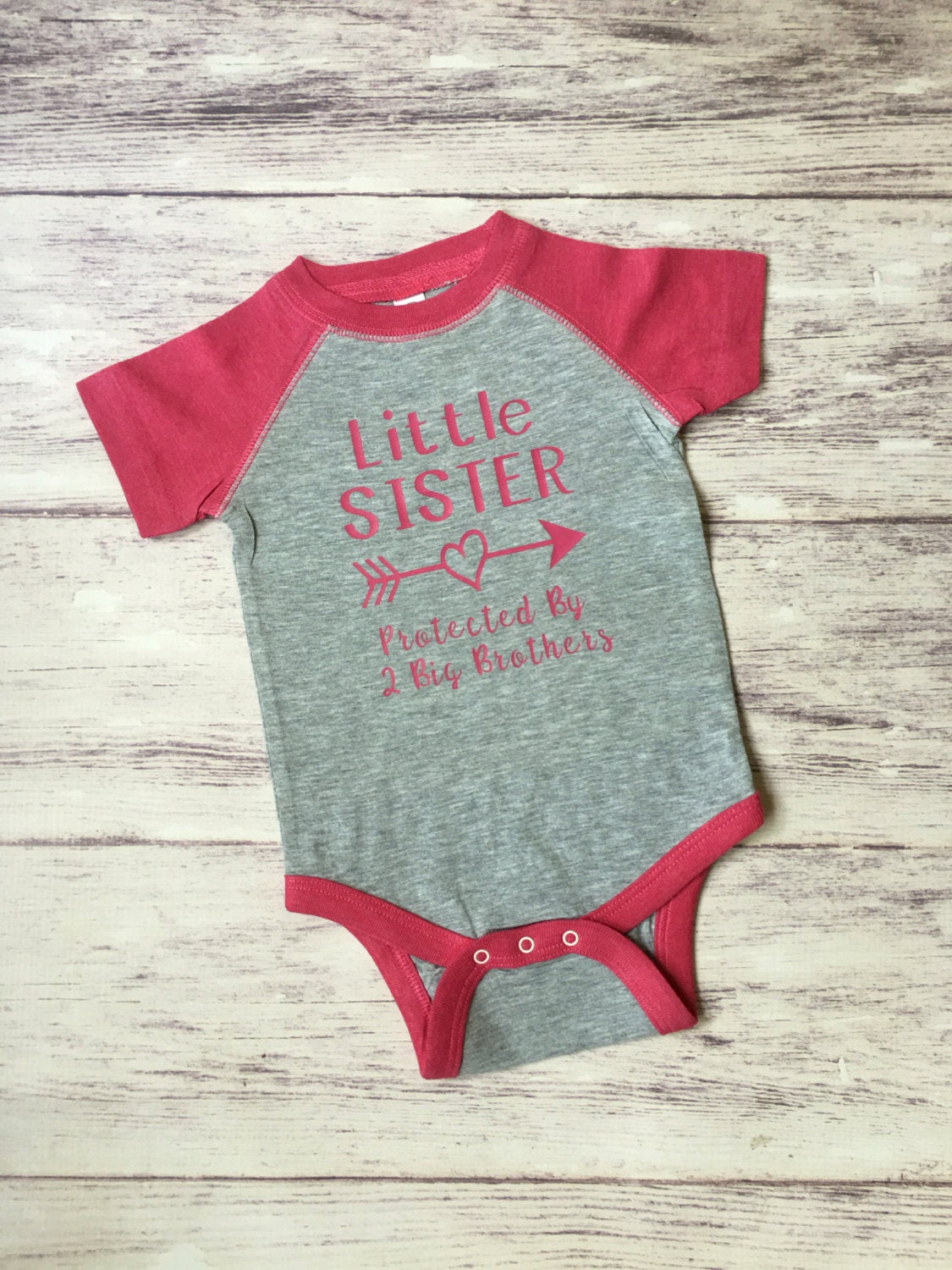 Little sister shirt, Protected by big brothers shirt, little sister to big brothers, little sister