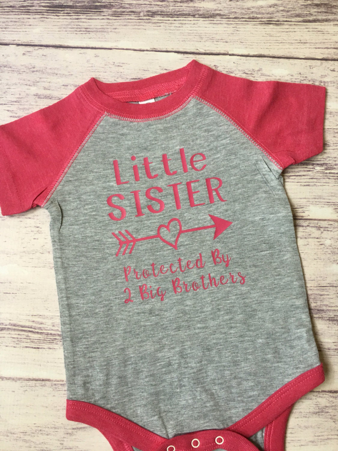 Little sister shirt, Protected by big brothers shirt, little sister to big brothers, little sister