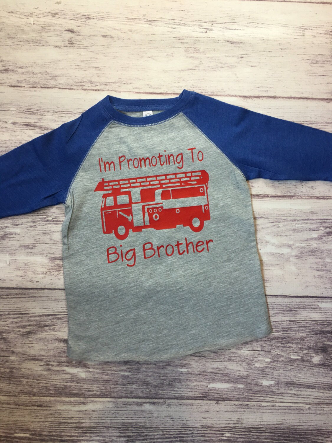 Promoted to Big Brother Firetruck Shirt