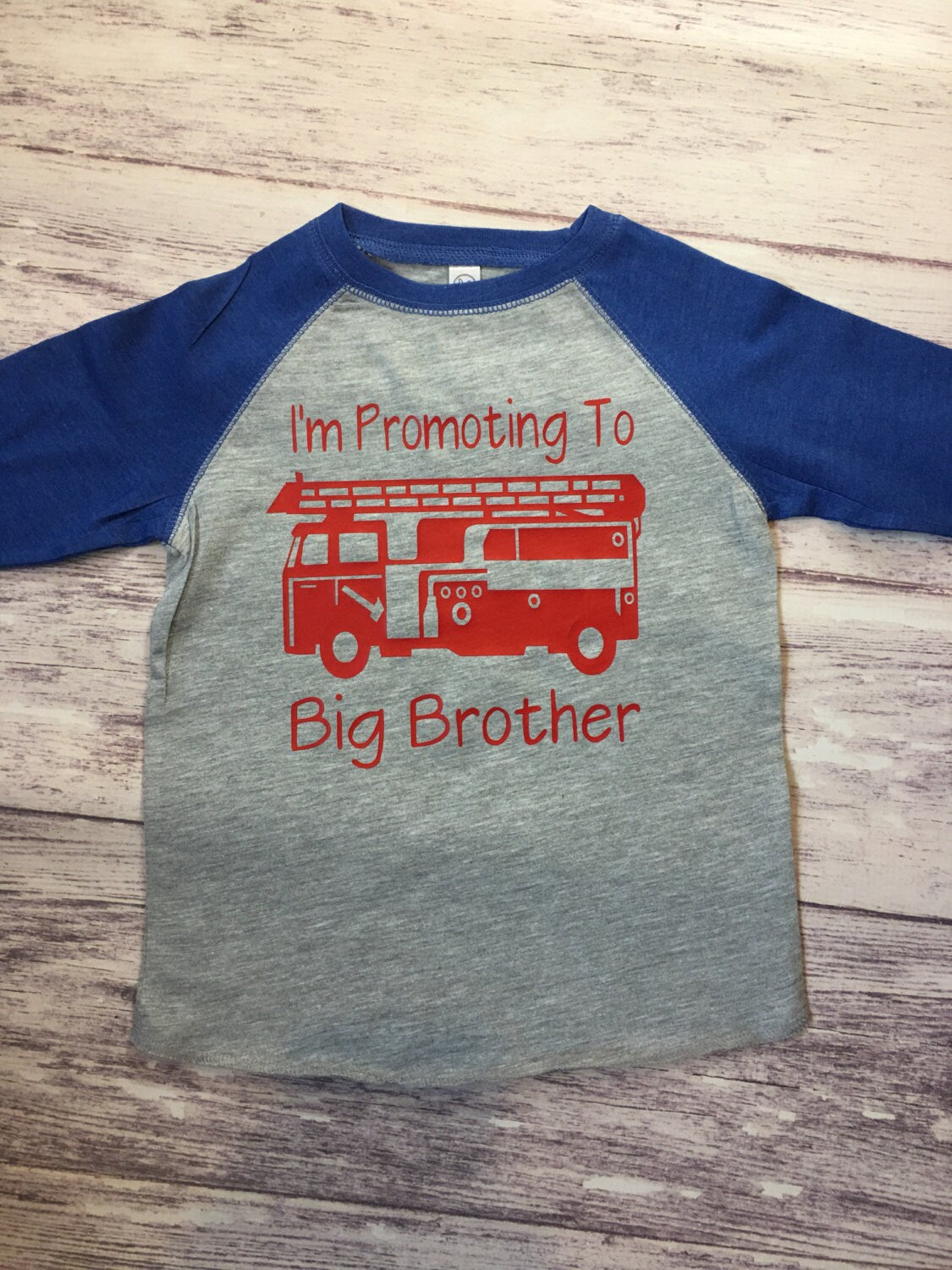 Promoted to Big Brother Firetruck Shirt