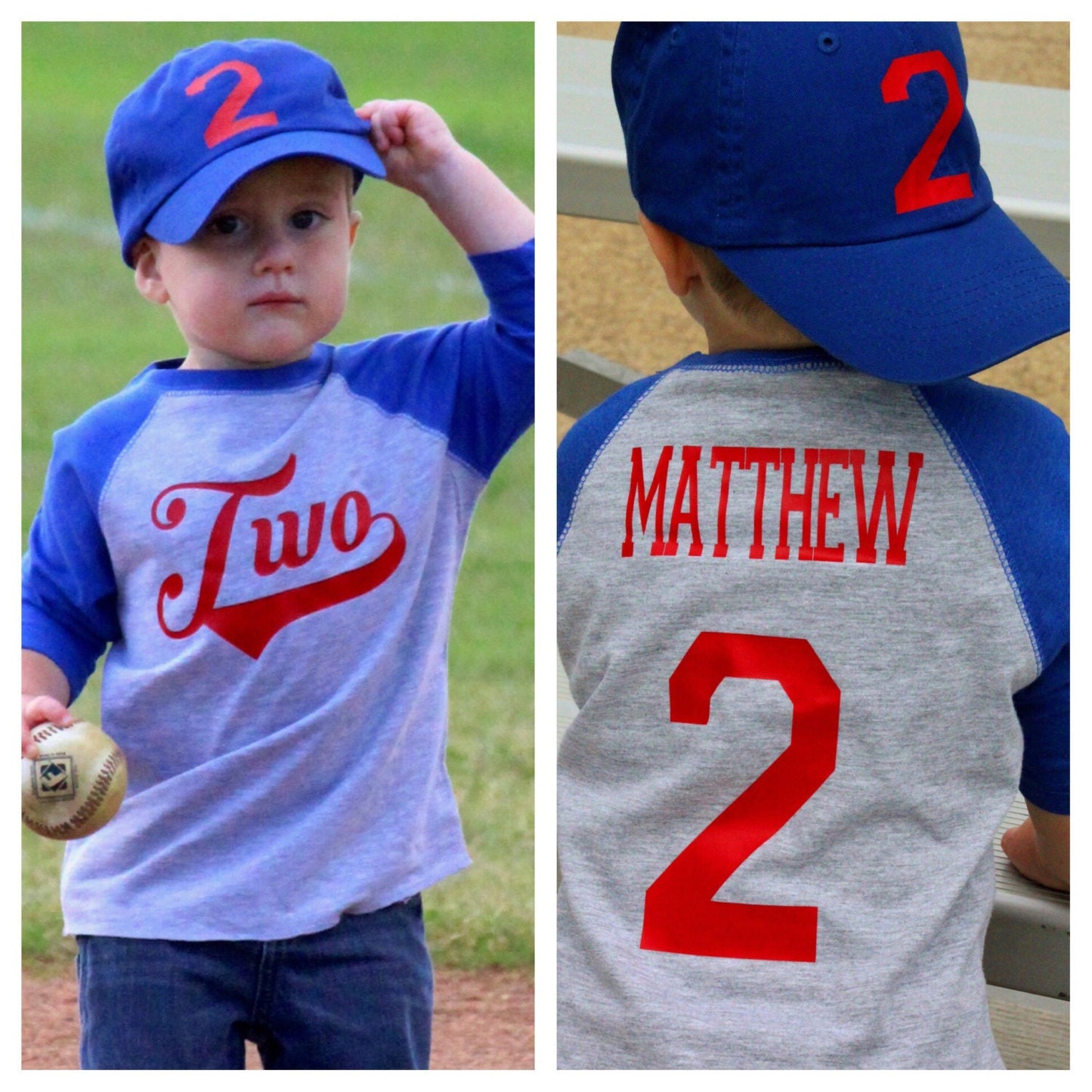 2nd Birthday Baseball Shirt, Two Tee, Two Year Old Party Outfit, Toddler Birthday Gift