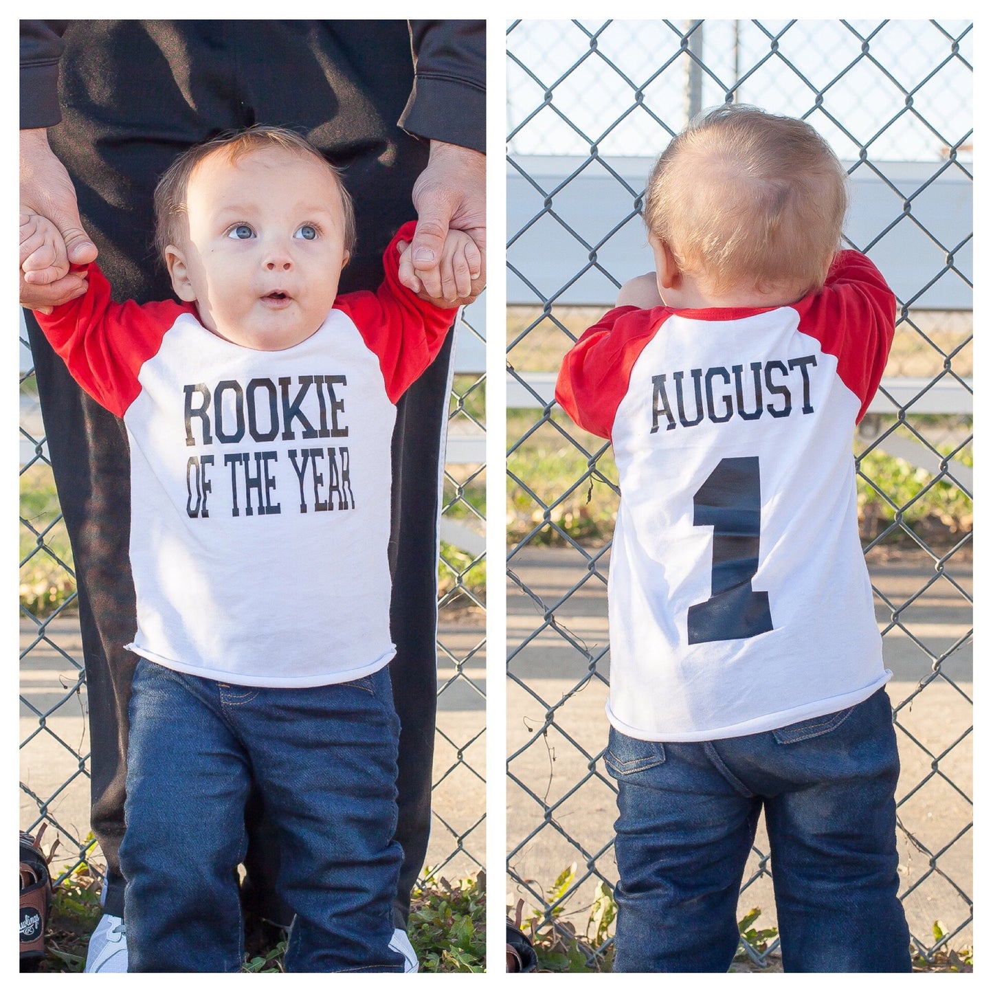 Rookie Of The Year Baseball Baby Shirt, 1st Birthday Boy Outfit Custom, 1 Year Old Baby Boy Tee, 12 Months Baby Name Outfit, First Bday Gift