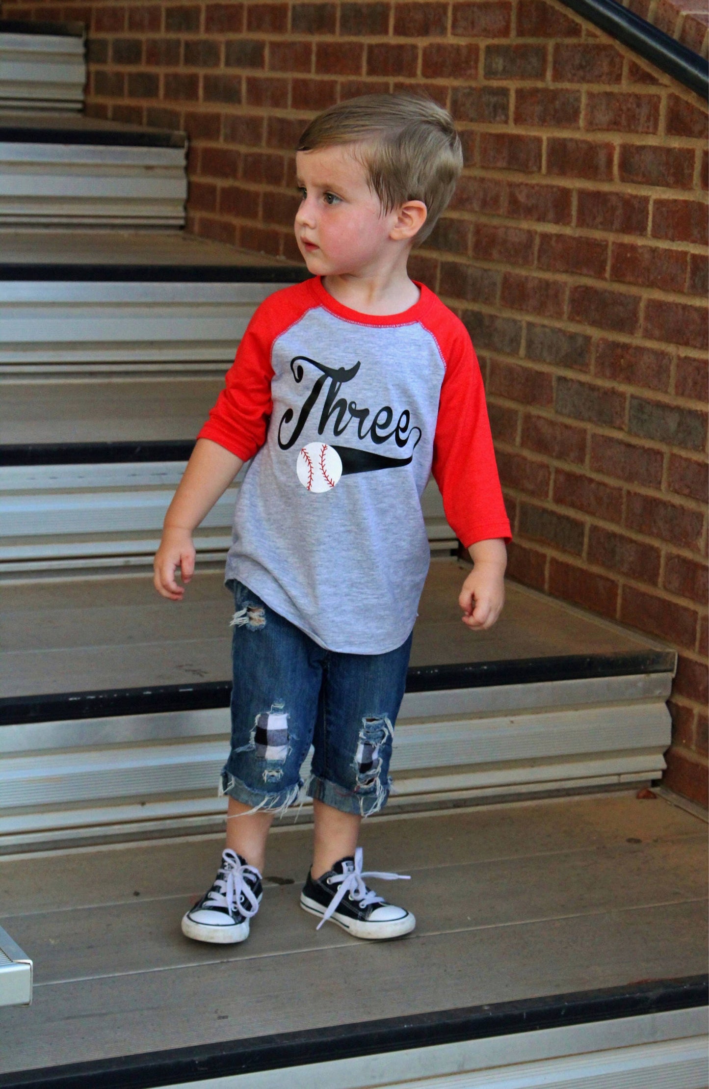 Custom Three Year Old Sports Tee for Boys Birthday Party Gift