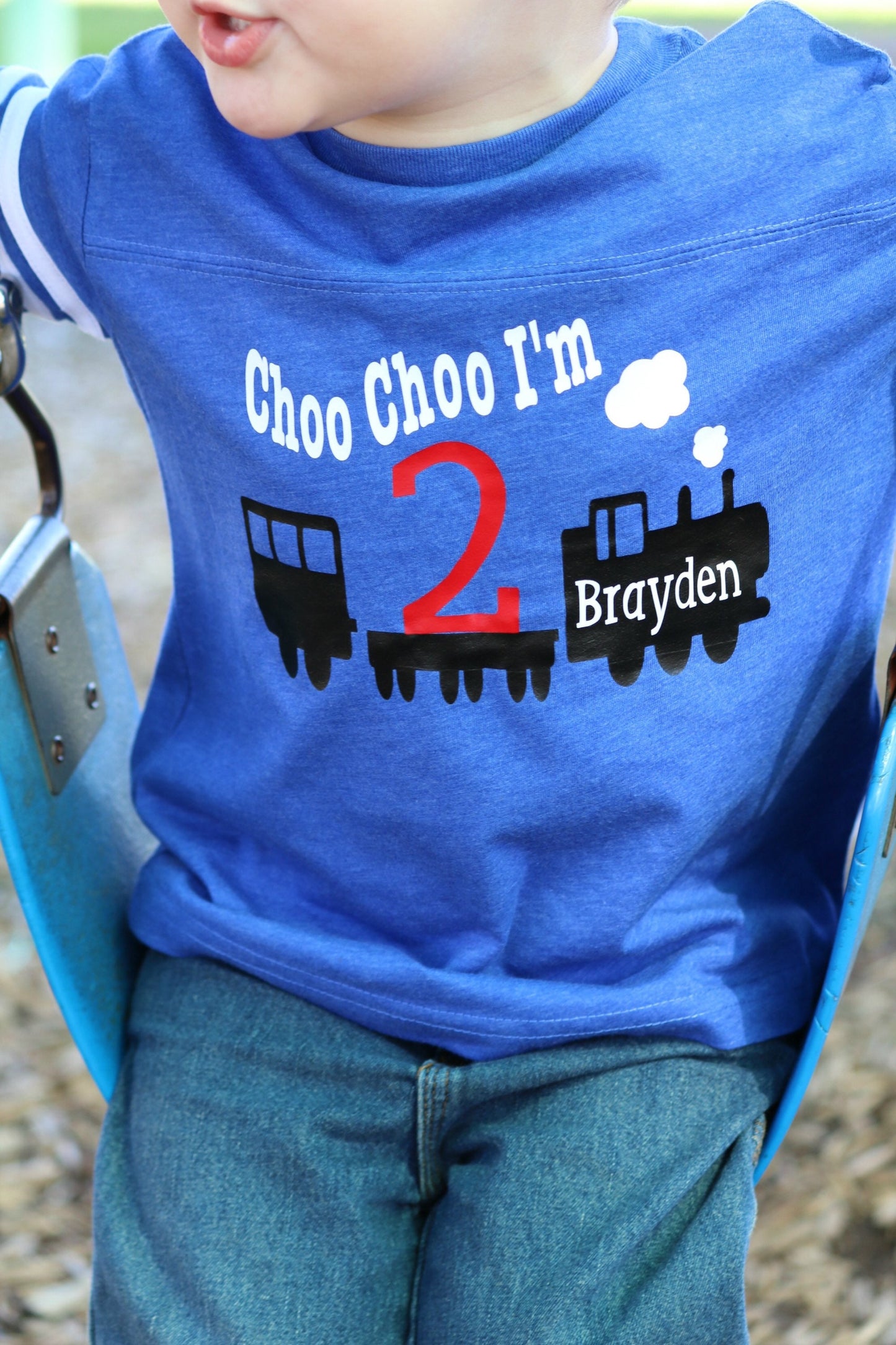 Train-Themed Second Birthday Shirt for Kids Party