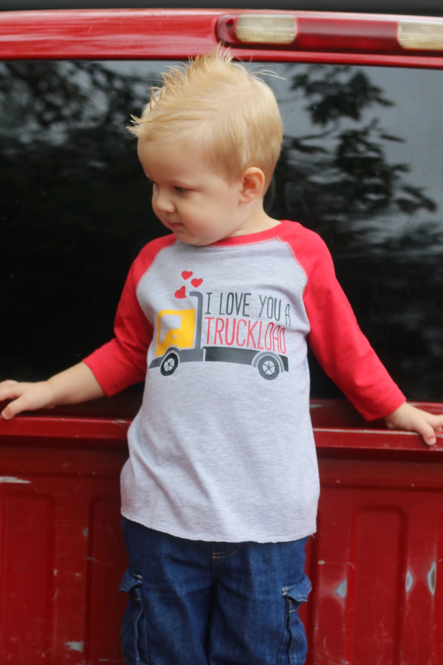 Boys Valentine's Day shirt, boys truck shirt, toddler valentine shirt, toddler boy shirt, trendy boys shirt