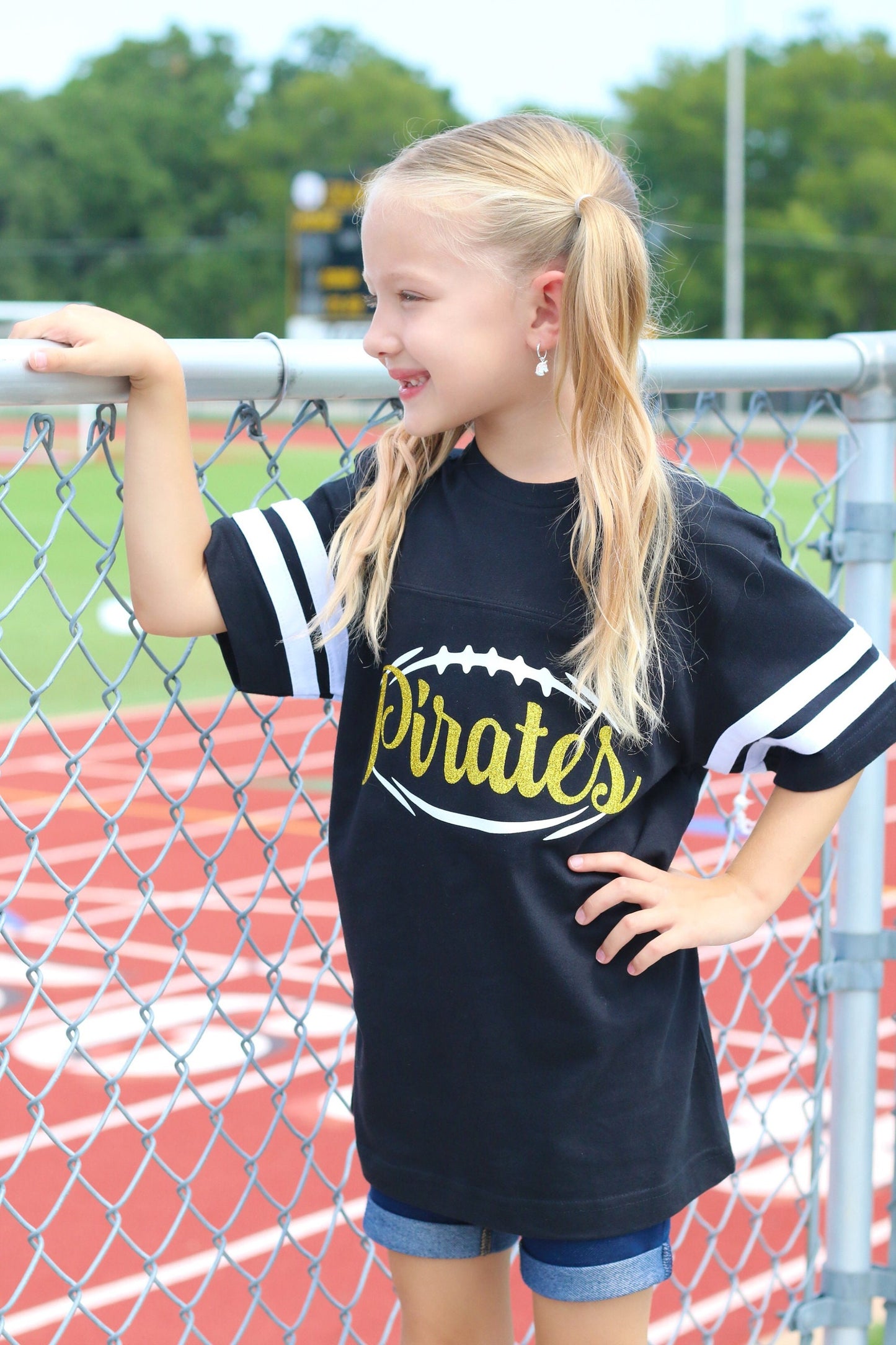 Custom Girls Football Tee Personalize with your Team Name! Game Day Apparel