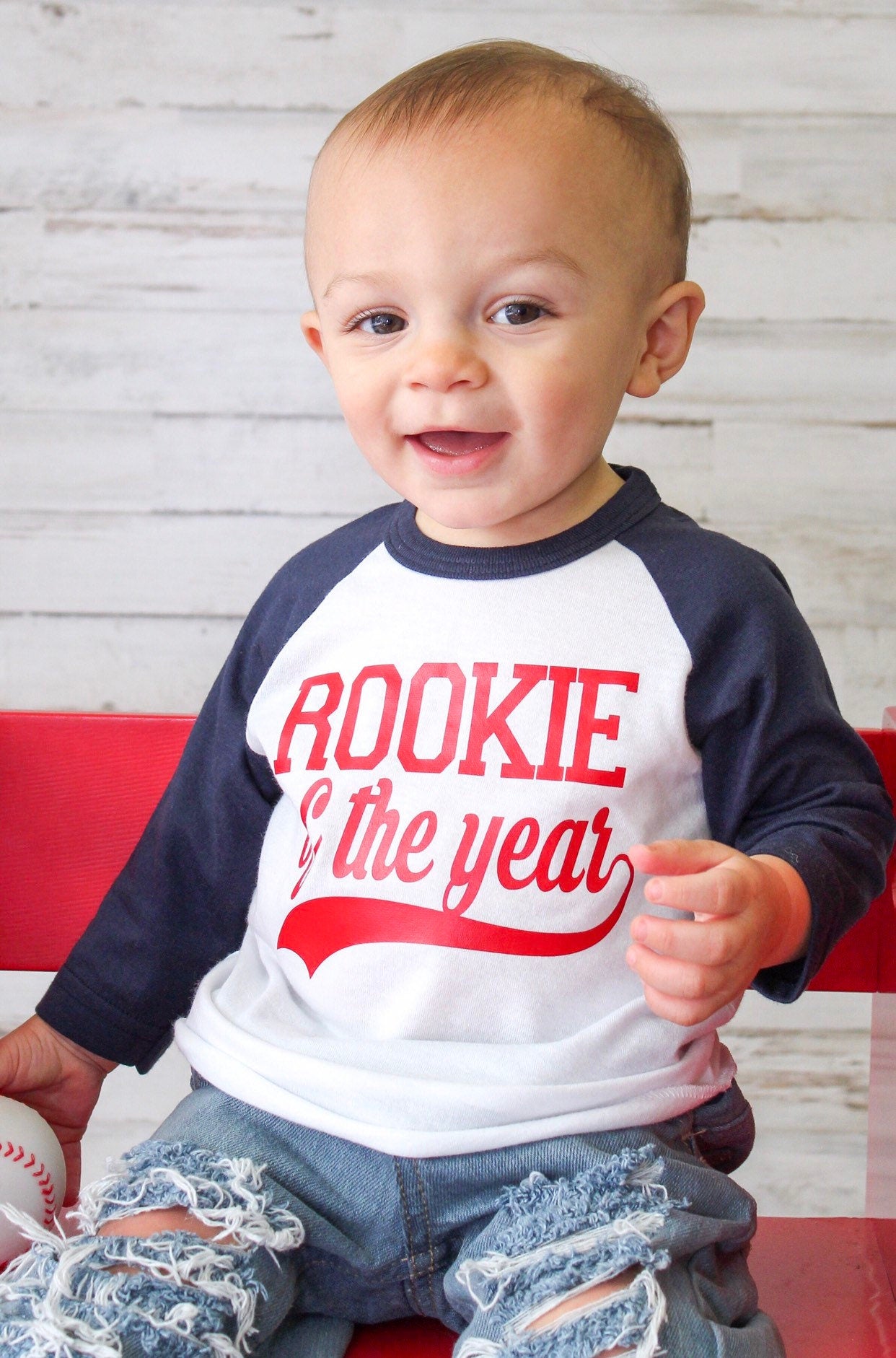 Rookie of the Year First Birthday Shirt, Cake Smash Outfit, All Star Birthday, Baseball Birthday, Gift for 1 year old