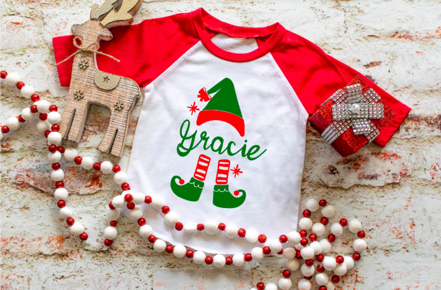 Personalized Christmas Elf Monogram Shirt