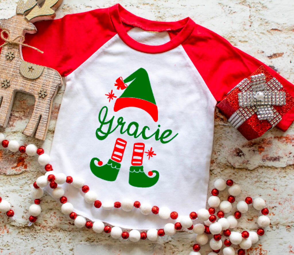 Personalized Christmas Elf Monogram Shirt