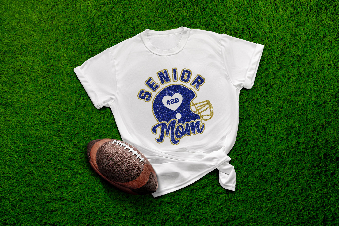 Senior Football Mom Shirt, Personalized with Player Number