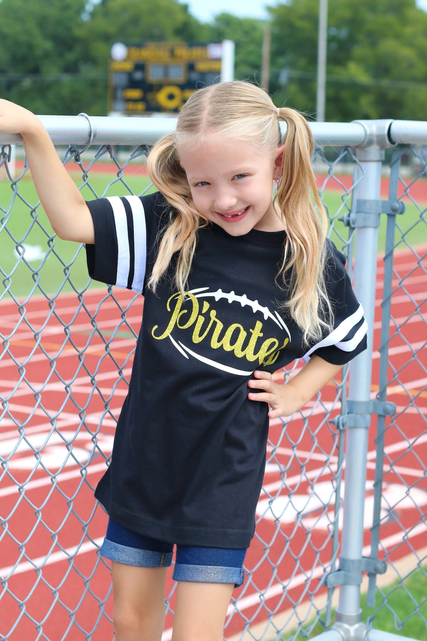 Custom Girls Football Tee Personalize with your Team Name! Game Day Apparel