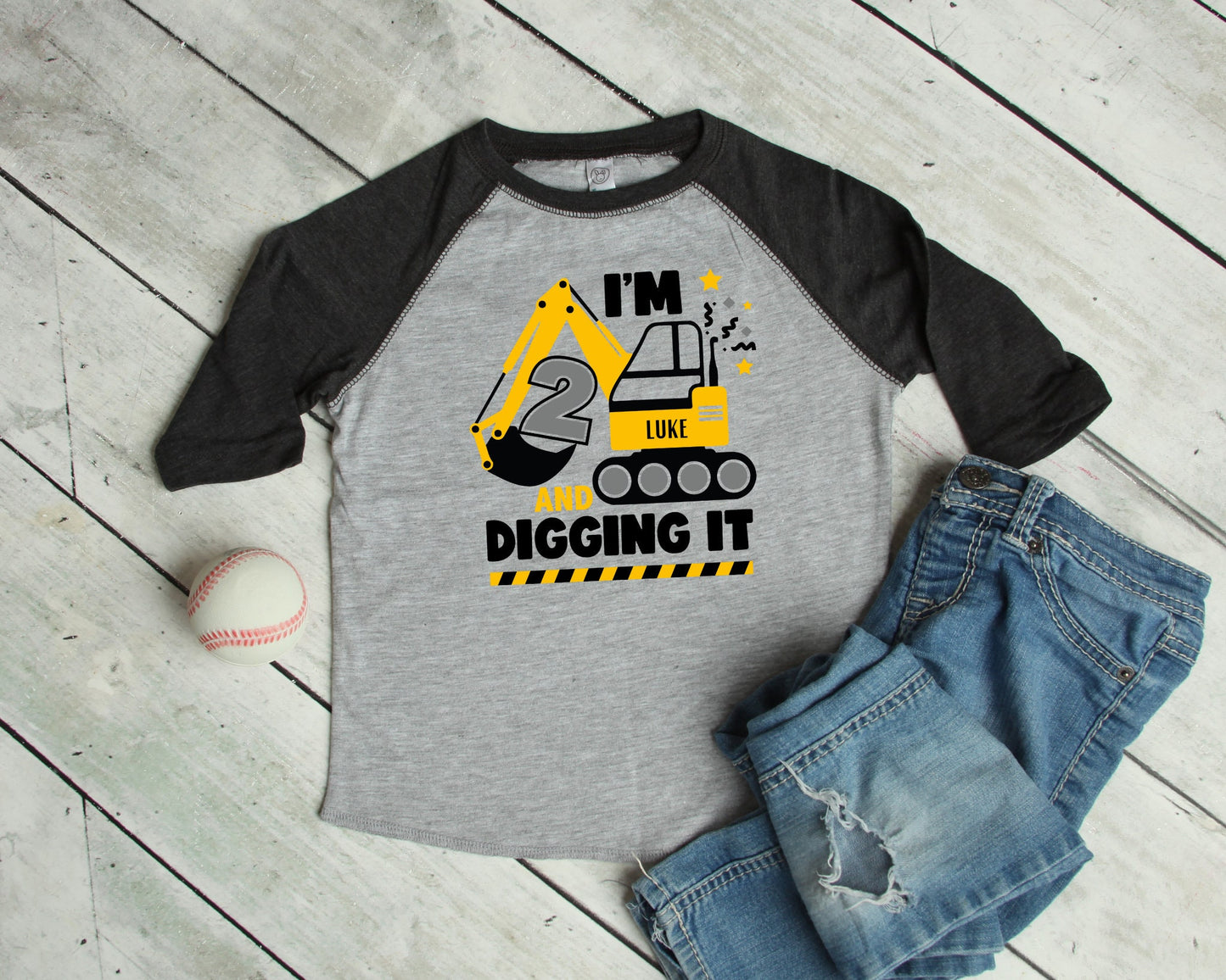 Construction Party 2nd Birthday Shirt - Boys Birthday Tshirt - I'm 2 and Digging It! Tee, Two Shirt