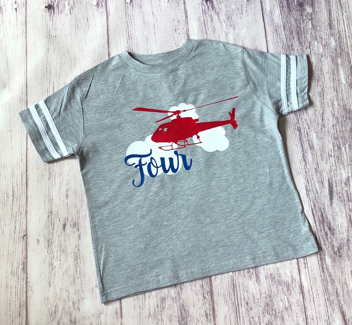 4th birthday helicopter shirt