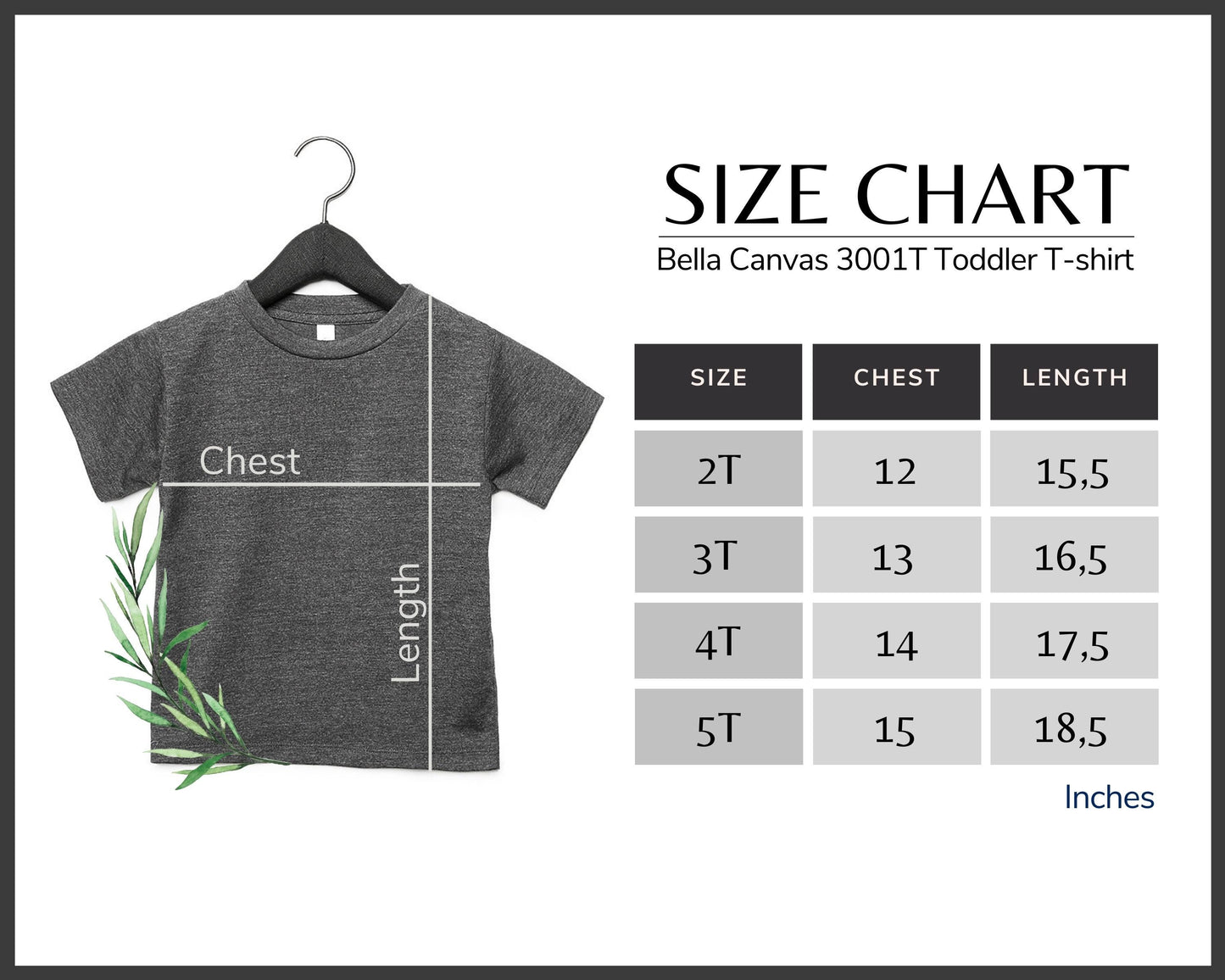 Size Chart 2T-5T