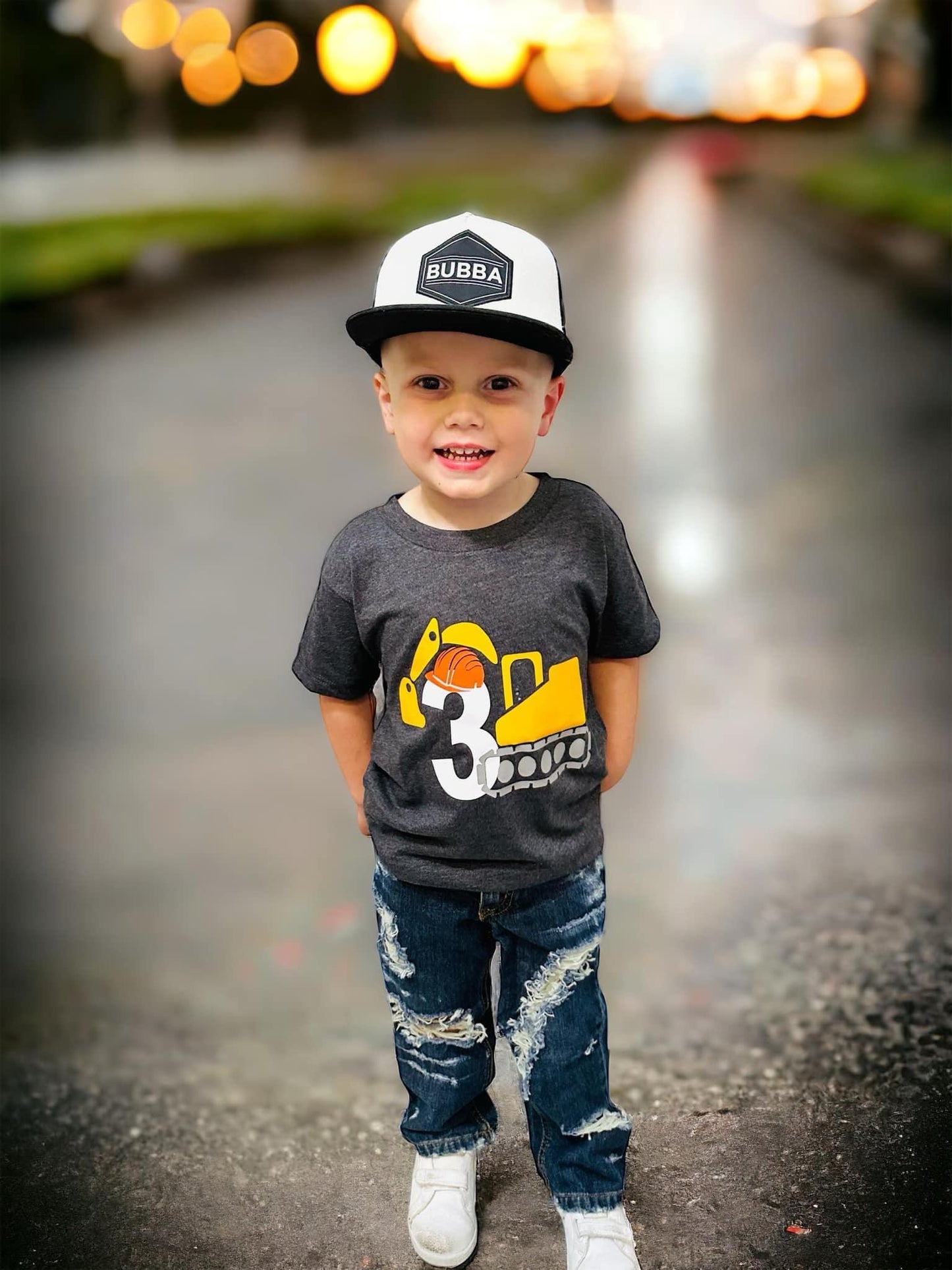 3rd Birthday Construction Shirt – Third Birthday Digger Truck Tee – Boys Age 3 Construction Party Outfit – Toddler Bulldozer Shirt