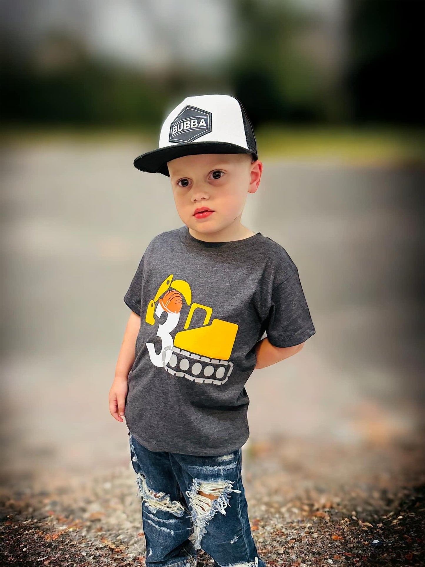 3rd Birthday Construction Shirt – Third Birthday Digger Truck Tee – Boys Age 3 Construction Party Outfit – Toddler Bulldozer Shirt