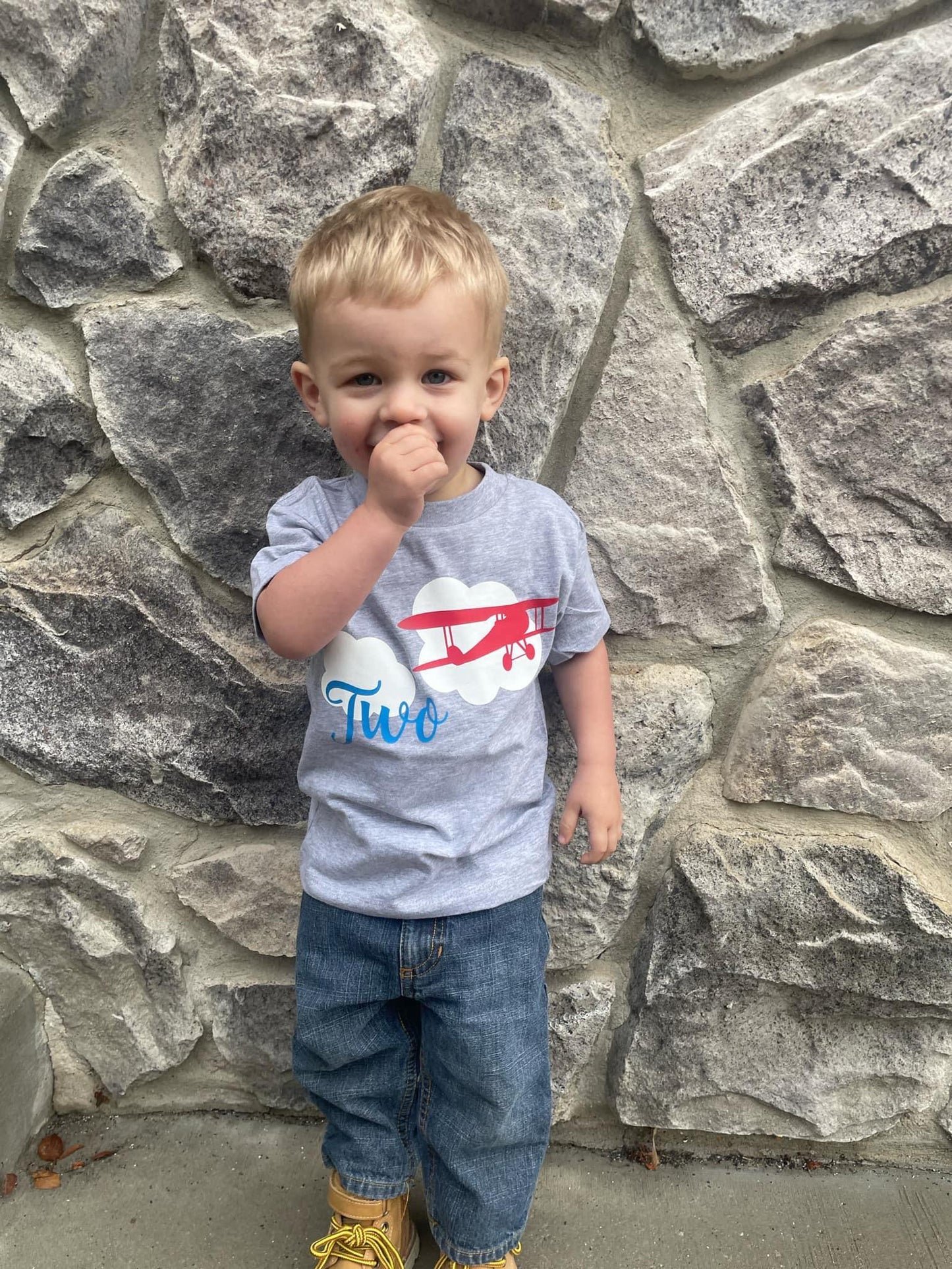 Two Fly Airplane Shirt for Boys Birthday Party