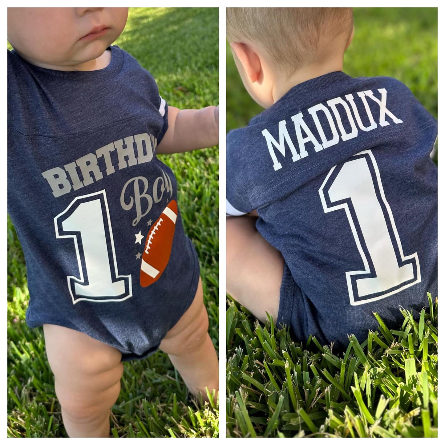 1st Year Down Football Outfit, First Year Gift, First Down, Football Cake Smash, Boys 1st Year down