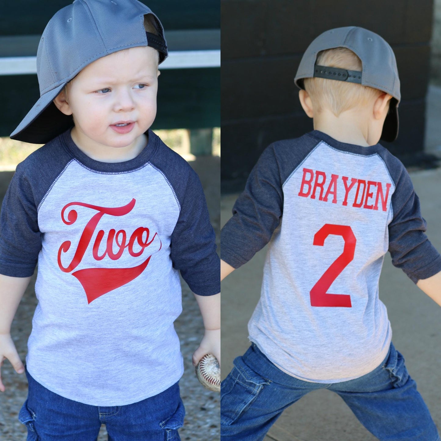 2nd Birthday Baseball Party Shirt, Gift for Two Year Old, Second Birthday Tee,, Boys Birthday T-Shirt