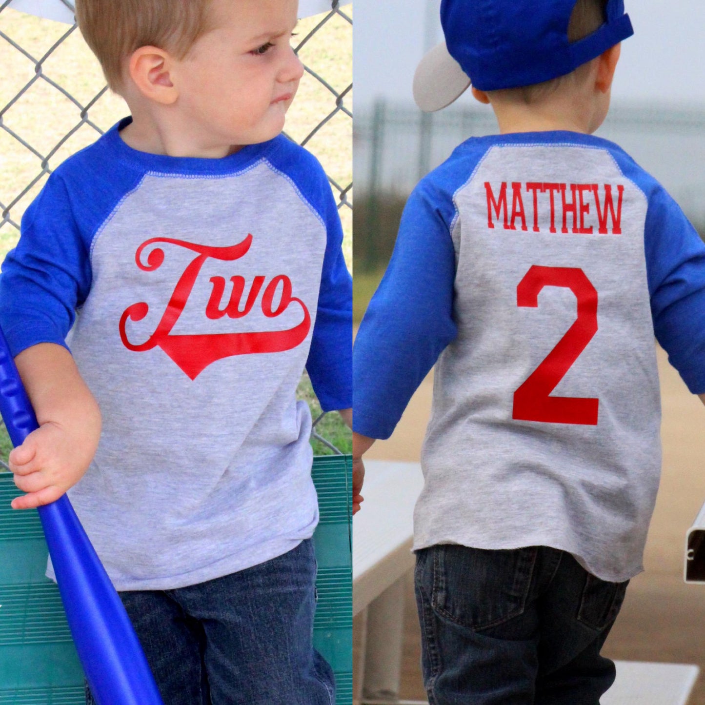2nd Birthday Baseball Shirt, Two Tee, Two Year Old Party Outfit, Toddler Birthday Gift