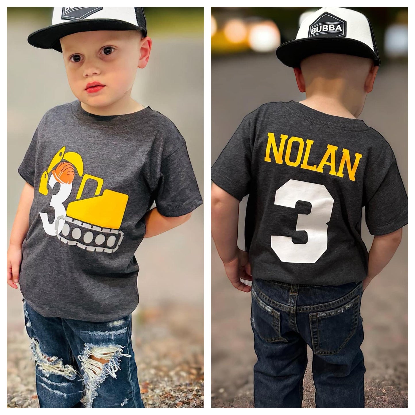 3rd Birthday Construction Shirt – Third Birthday Digger Truck Tee – Boys Age 3 Construction Party Outfit – Toddler Bulldozer Shirt
