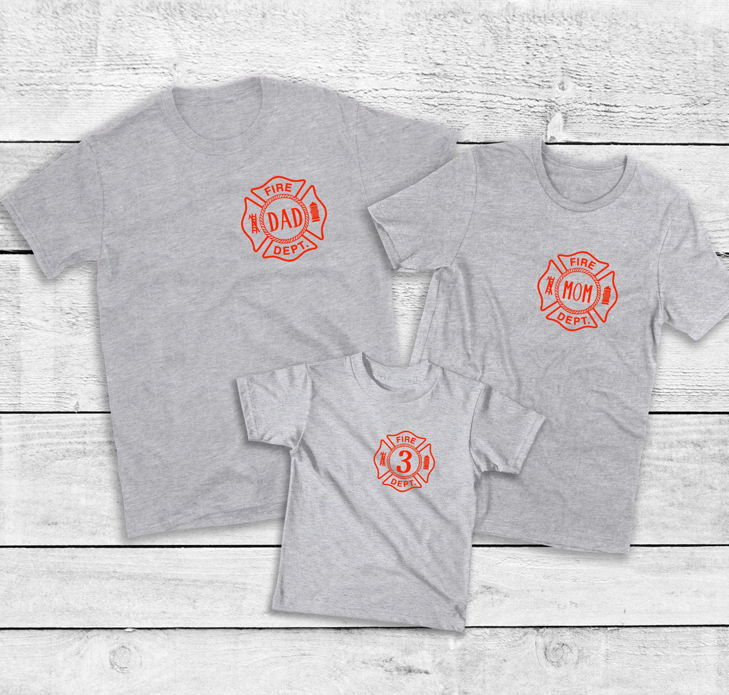 Custom Firefighter Birthday Shirt | 3rd Birthday Family Matching Shirts | Kids Fireman Tee