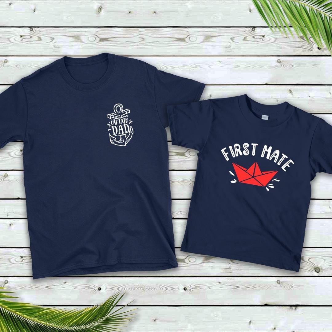 Captain Dad and First Mate Shirt Set – Matching Father and Child Nautical Shirts – Father’s Day Gift – Daddy and Me Outfits