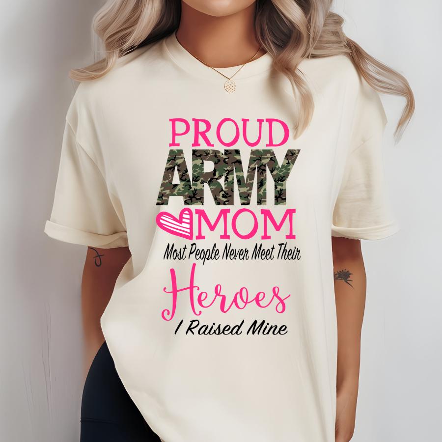 Proud Army Mom Shirt Camo – I Raised My Hero Military Mom Tee – Support Our Troops Shirt – Army Graduation Boot Camp Gift