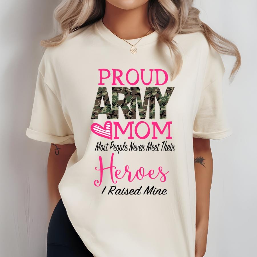 Proud Army Mom Shirt Camo – I Raised My Hero Military Mom Tee – Support Our Troops Shirt – Army Graduation Boot Camp Gift