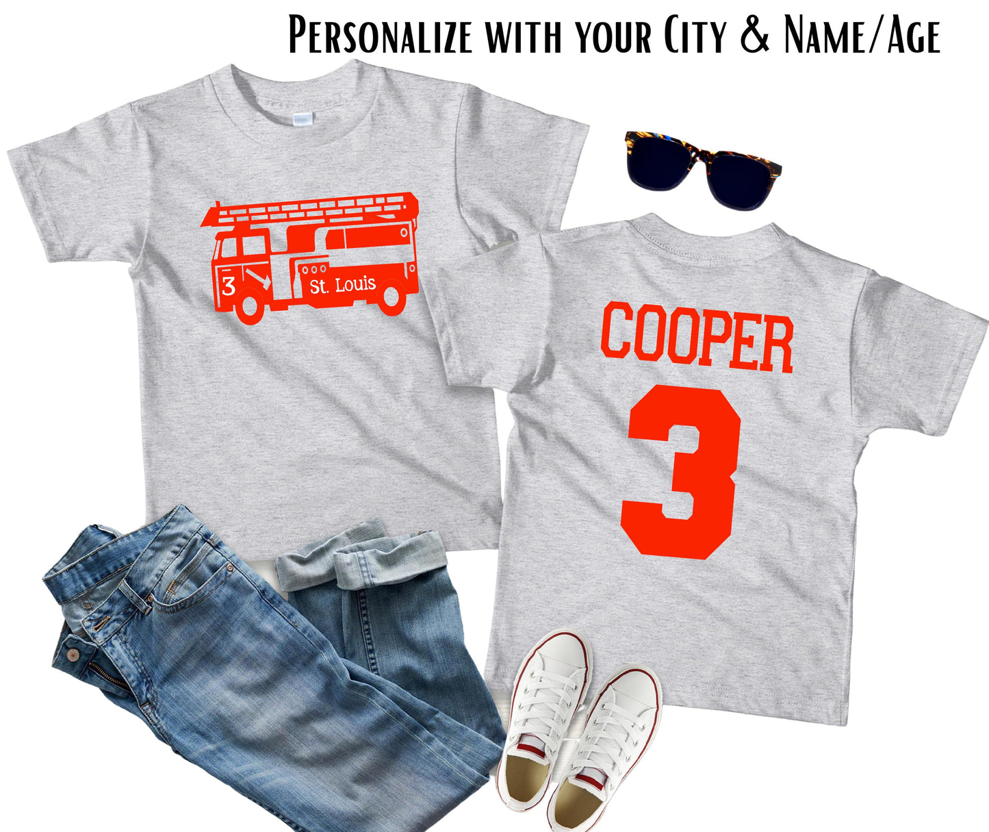 3rd Birthday Firetruck shirt, Fire Truck Birthday T-shirt, 4th Birthday, Firefighter Birthday Shirt, Fireman Party, Fire man Birthday Shirt