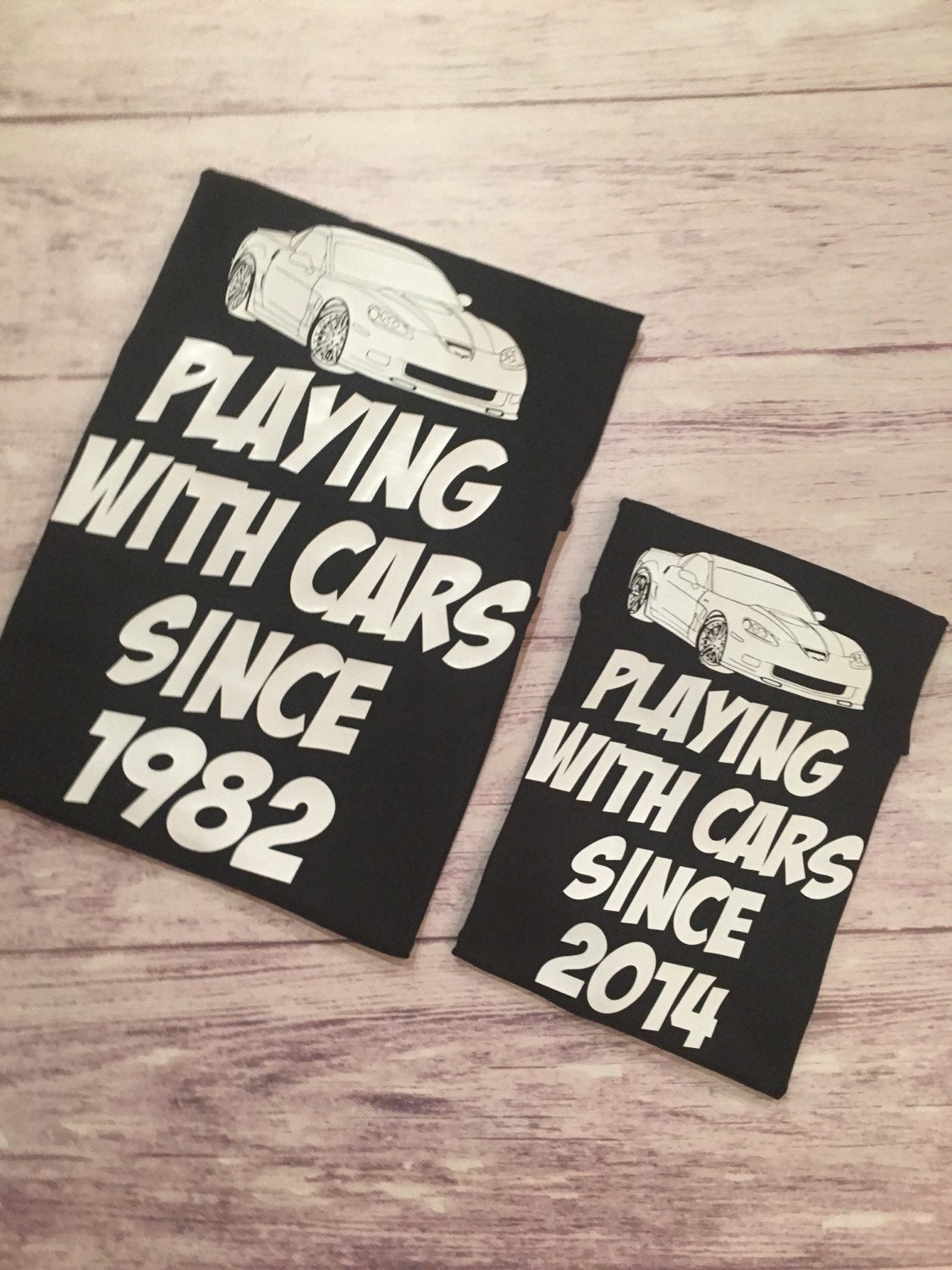 Playing with Cars t-shirts, matching father son shirts, father daughter shirts, still plays with cars, plays with cars, christmas gift