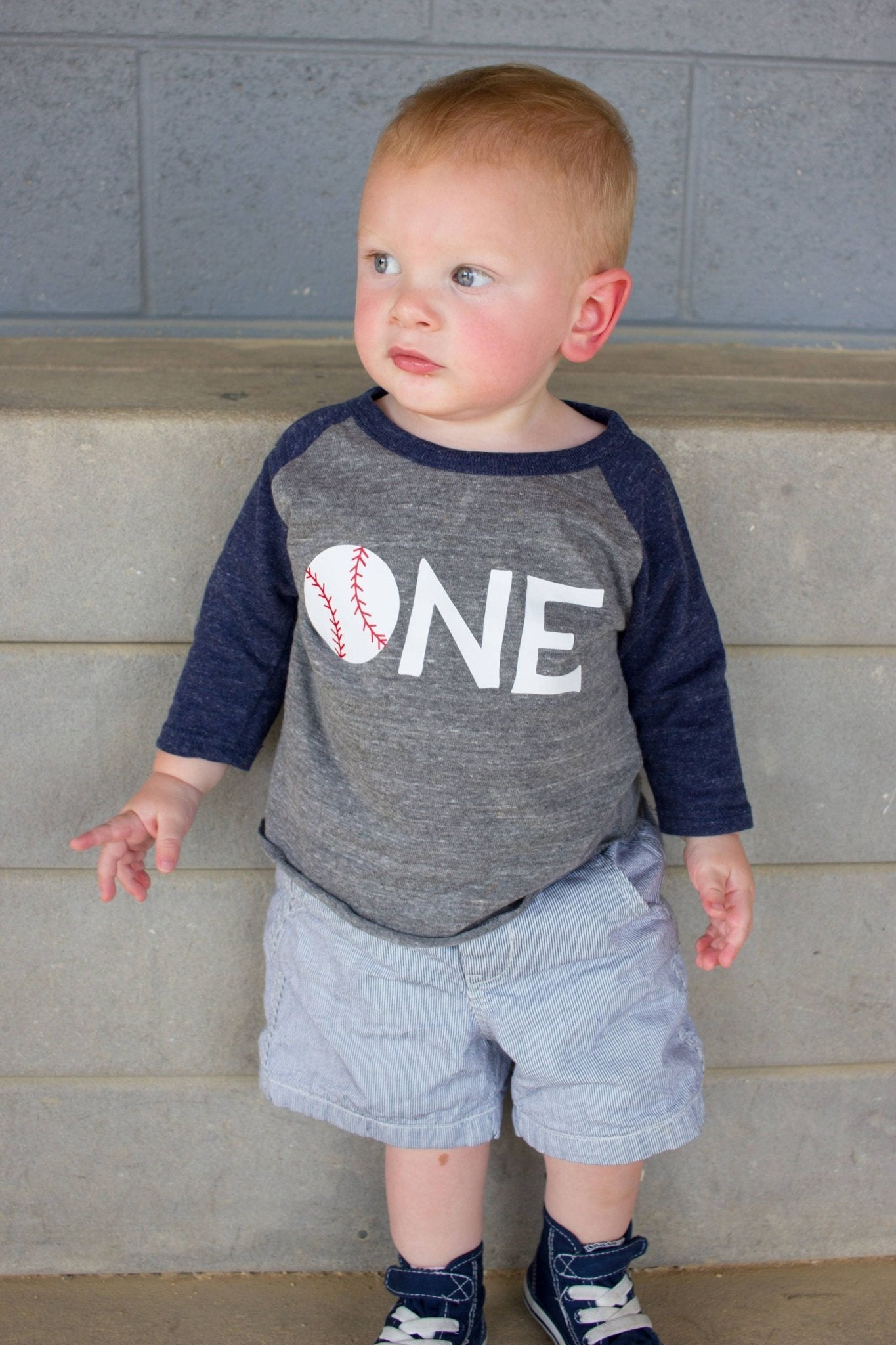 1st birthday Baseball shirt, Smash Cake Boy, 1 Year Old Gift, First birthday gift, Baseball Party - Purple Elephant MS