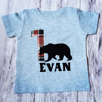 1st birthday Lumber jack birthday shirt, lumber jack party, lumberjack shirt, boys first birthday shirt - Purple Elephant MS