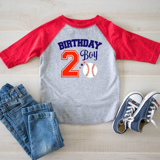 2nd Birthday Baseball party shirt - Purple Elephant MS