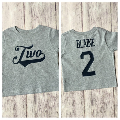 2nd Birthday Baseball shirt - Purple Elephant MS