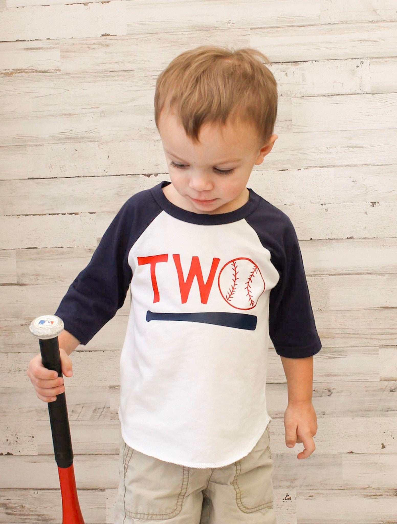 2nd birthday baseball shirt - Purple Elephant MS