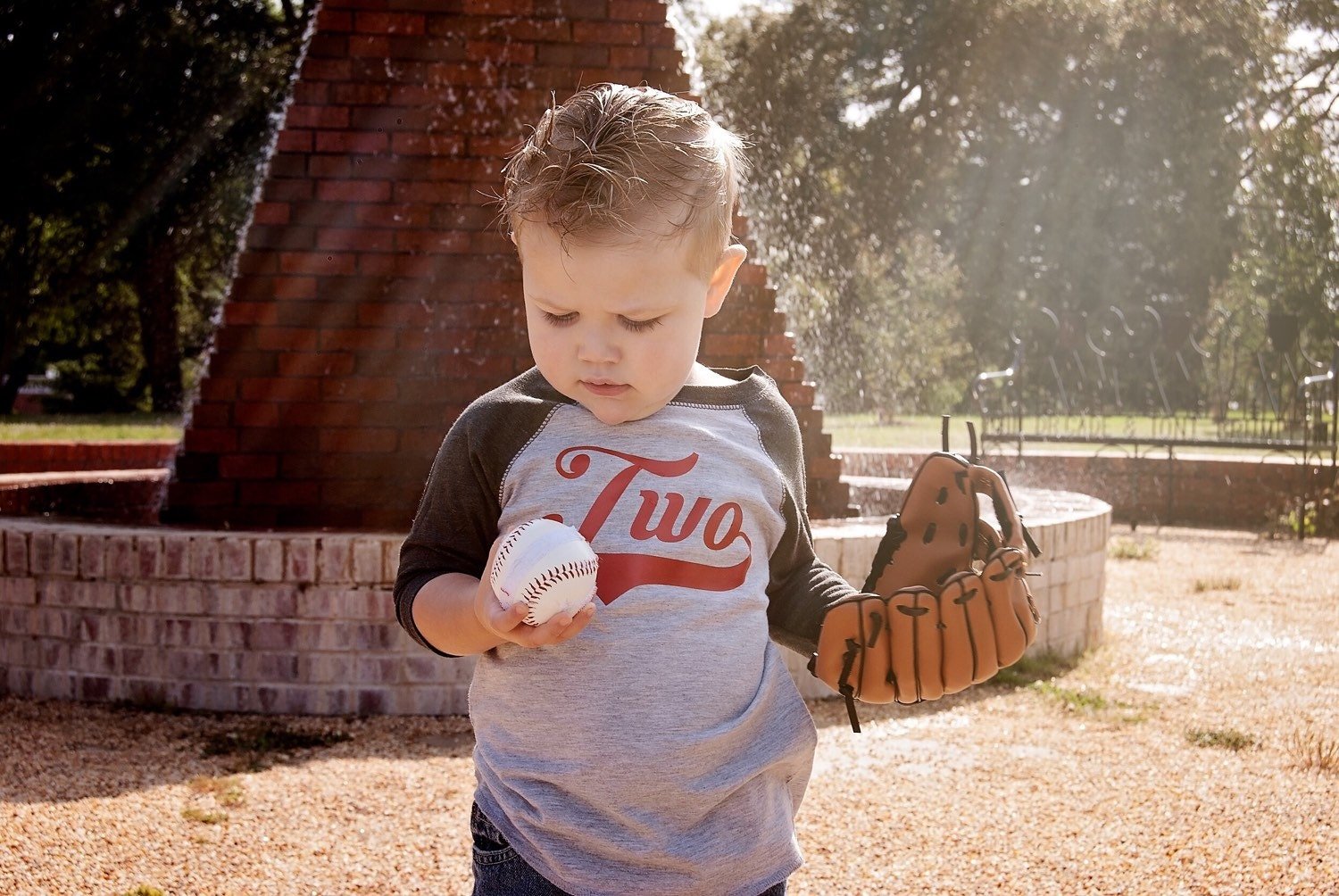 2nd Birthday Baseball Shirt, Two Year Old Gift, 2 Tee, Party Outfit - Purple Elephant MS