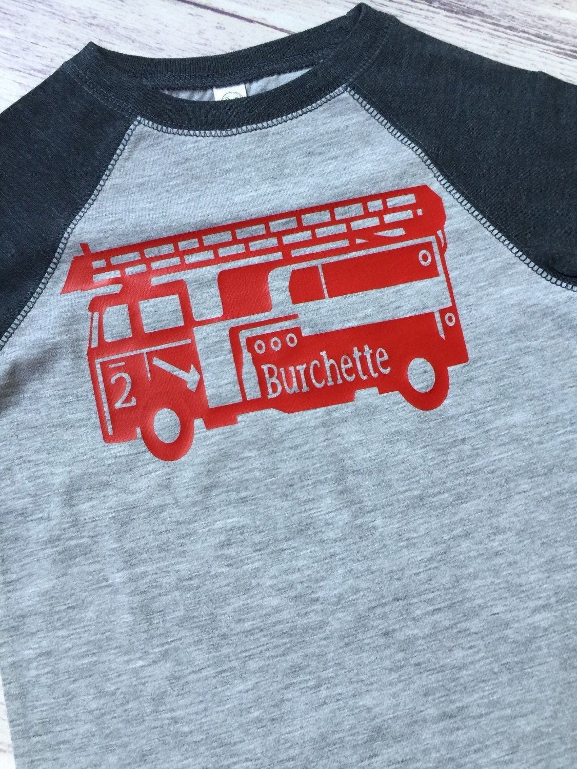 2nd birthday Firetruck shirt - Purple Elephant MS