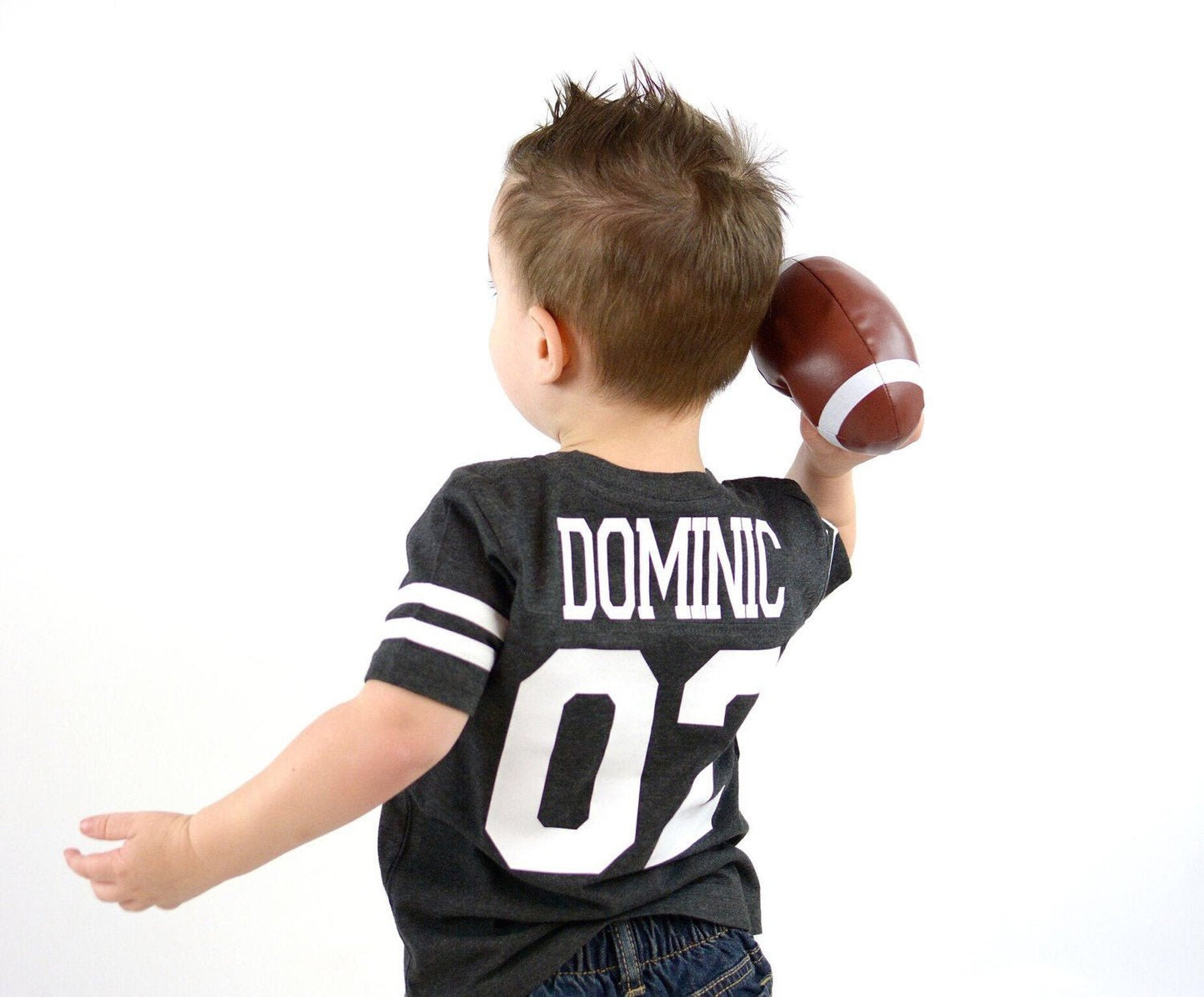 2nd Birthday Football Birthday shirt, Toddler Football Jersey Shirt, Gifts for Boys, Custom Football Tee - Purple Elephant MS