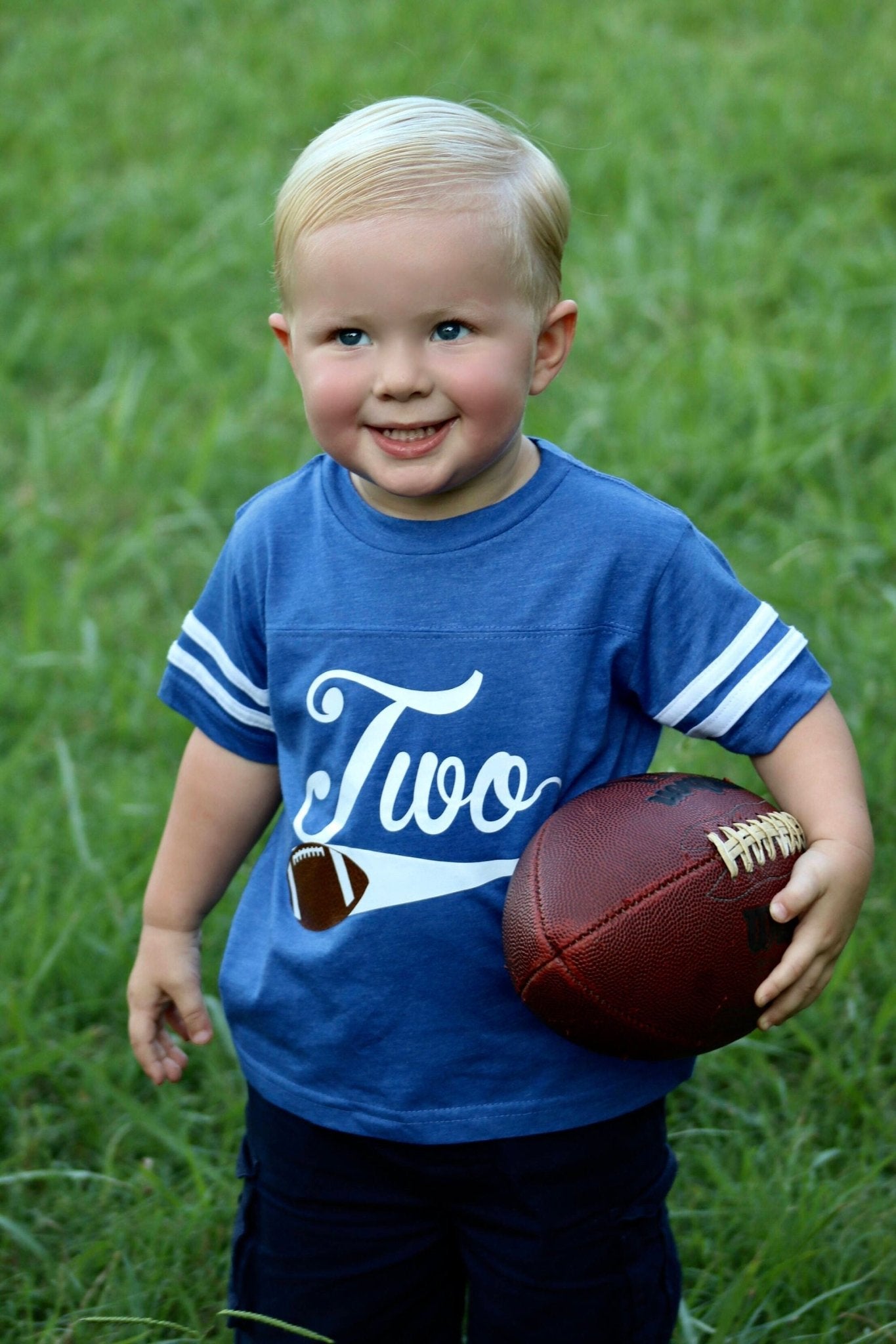 2nd Birthday Football Shirt, Toddler Football Tee, Second Down Party Outfit, Two Shirt - Purple Elephant MS