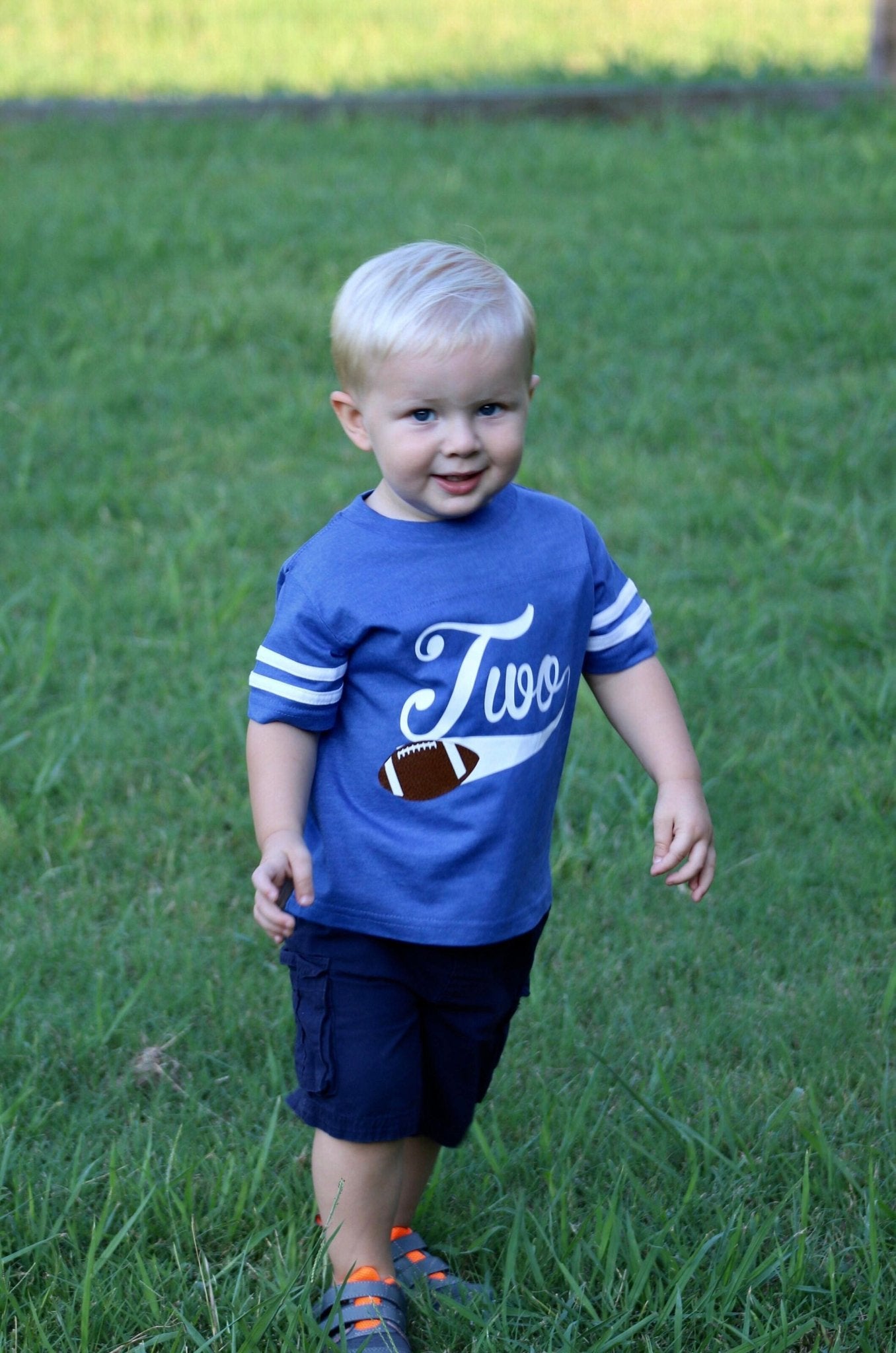 2nd Birthday Football Shirt, Toddler Football Tee, Second Down Party Outfit, Two Shirt - Purple Elephant MS