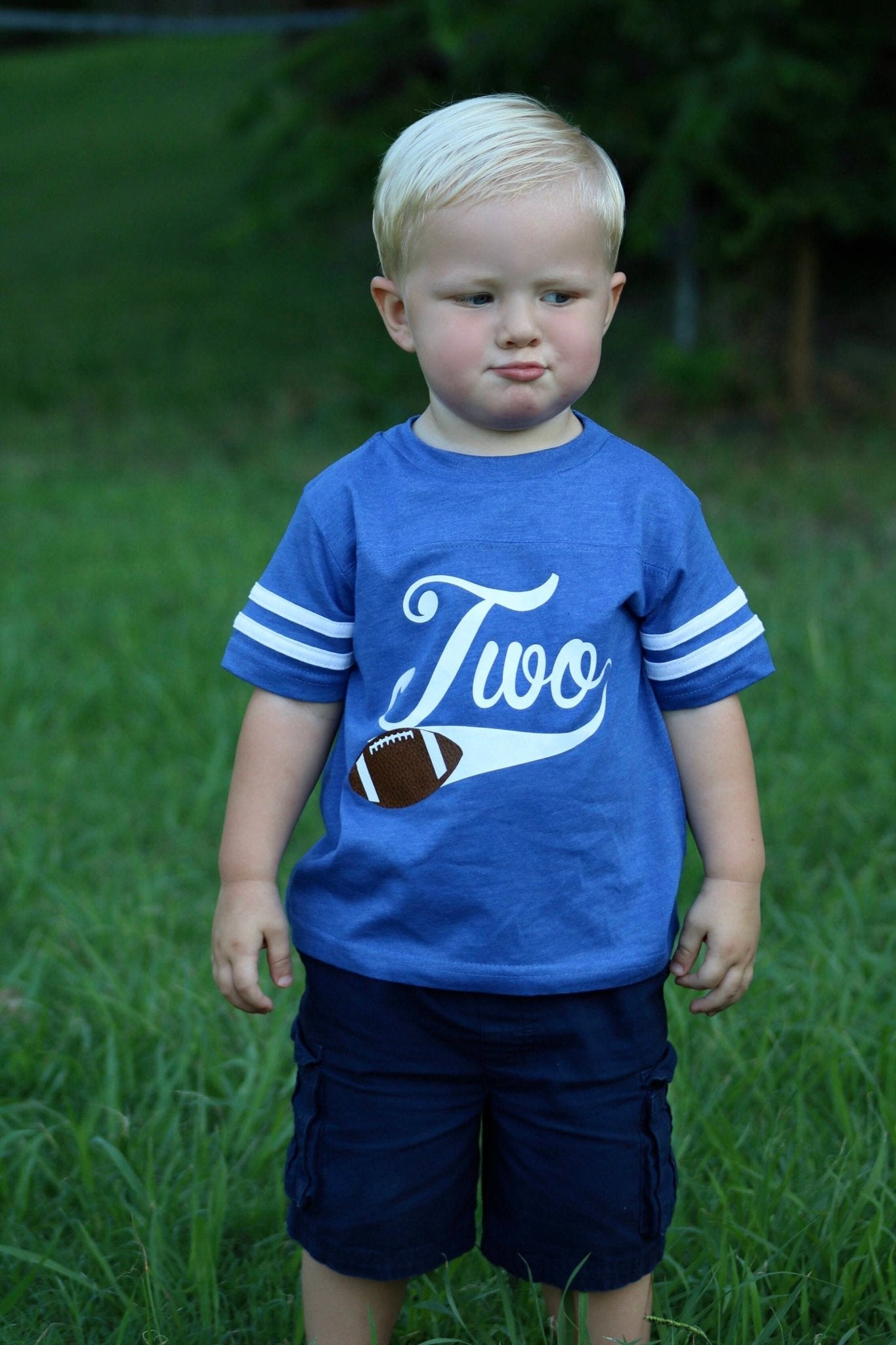 2nd Birthday Football Shirt, Toddler Football Tee, Second Down Party Outfit, Two Shirt - Purple Elephant MS